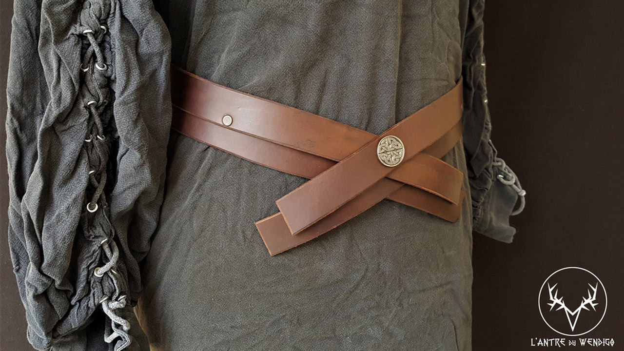 Double ceinture rond celte cuir